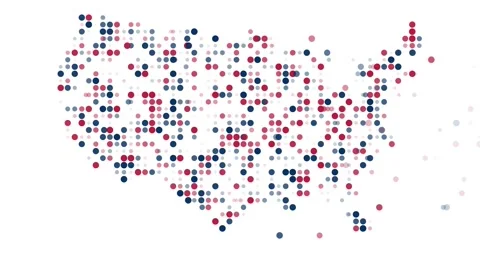 Falling Dots Assemble American Contour Map Stock Footage 312263943
