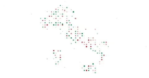 Falling Dots Reveal Map of Italy Stock Footage 312320752