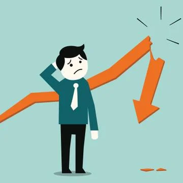 Falling down business Stock Illustration