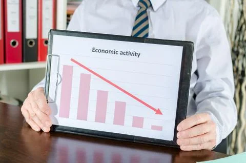 Falling down of economic activity Stock Photos