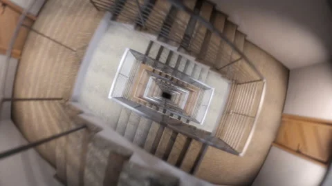 Falling down an endless staircase. Looped video. Stock Footage 255020753