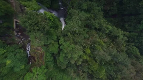Falling down Fpv dive Waterfall Stock Footage 273289207