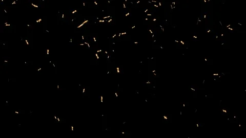 Falling down gold confetti in black background Stock-Footage 336669436