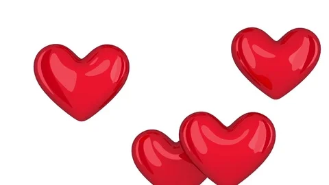 Falling down heart shape and alpha Stock Footage 75340044