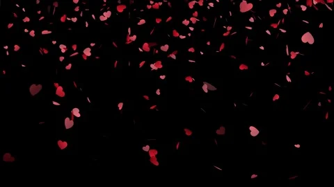 Falling down heart twirly animation in black background 库存影片 336669495