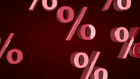 Falling down many percent sign and alpha matte Stock Footage 79878364