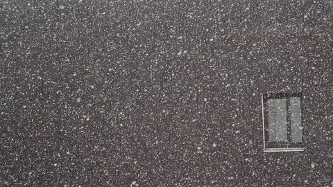 Falling down real snowflakes, heavy snow, snowstorm weather, shot on darck Stock Footage 84794911