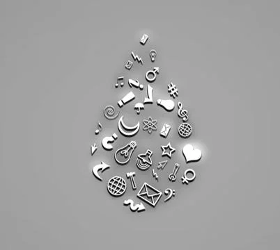 Falling down social media icons Stock Illustration
