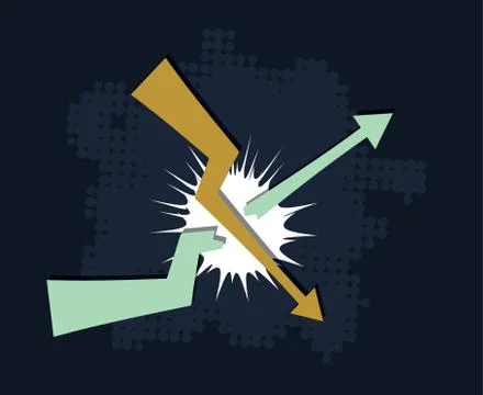 Falling down trend breaks upcoming Stock Illustration