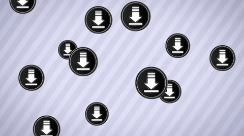 Falling download icons. Looping. Alpha channel. Stock Footage 63346522
