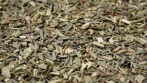 Falling dried black tea leaves close up. Macro.  view on turntable Stock Footage 204158677