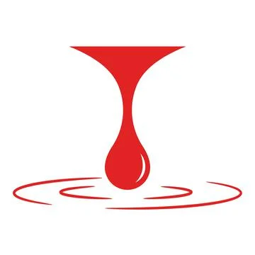 Falling drop of blood icon design. Vector illustration. Stock Illustration
