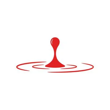 Falling drop of blood with splash icon design. Vector illustration. Stock Illustration