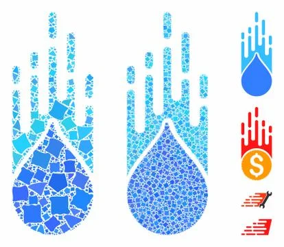 Falling drop Composition Icon of Bumpy Pieces Stock Illustration