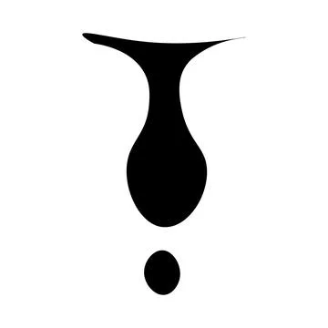 Falling drop of water. Black symbol. Vector. Illustration Stock Illustration
