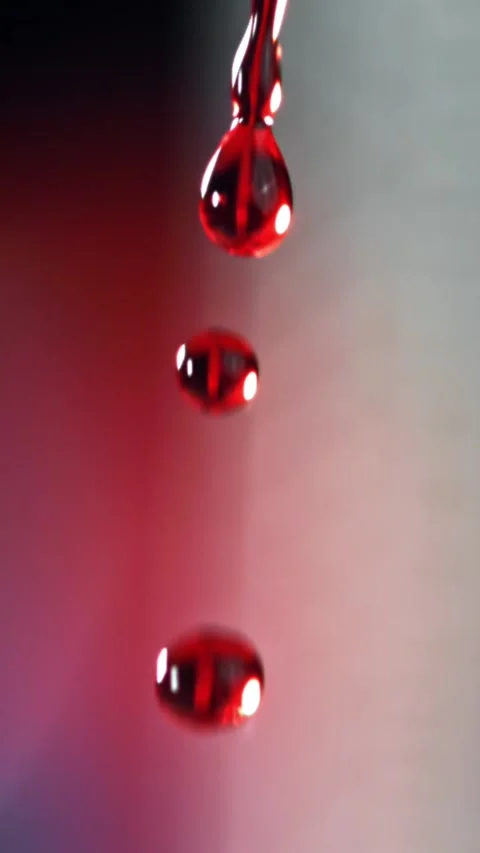 Falling drops of blood. Filmed on a high-speed camera at 1000 fps Video stock 335384237