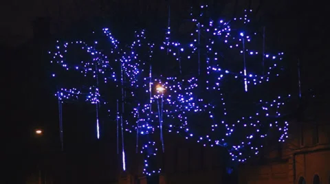 Falling drops of holiday illumination close-up Stock Footage 37731162