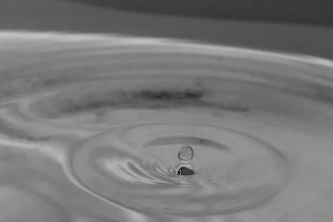 Falling drops in water Stock Photos