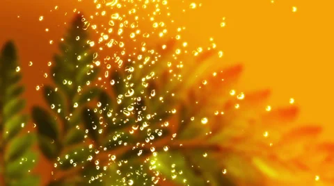 Falling Drops of Water on the Yellow Background Stock Footage 39929418