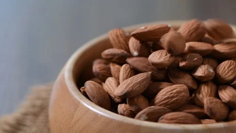 Falling dry almond, slow motion. Video stock 171072762