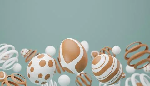 Falling easter egg 3d render background イラスト素材