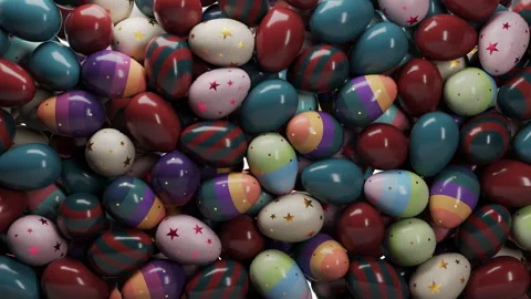 Falling Easter Eggs Stock Footage 261837786