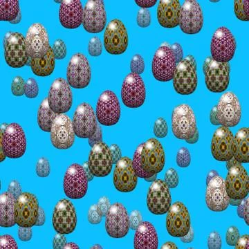 Falling easter eggs generated hires texture Stock Illustration