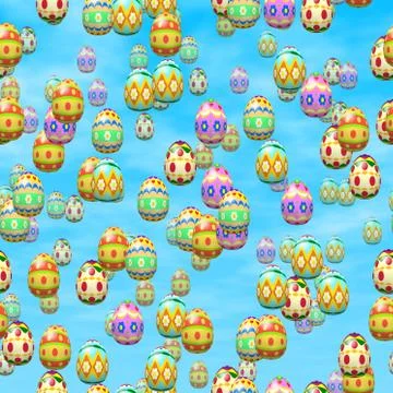 Falling easter eggs generated hires texture Stock Illustration