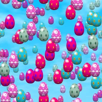 Falling easter eggs generated hires texture Illustrazione stock
