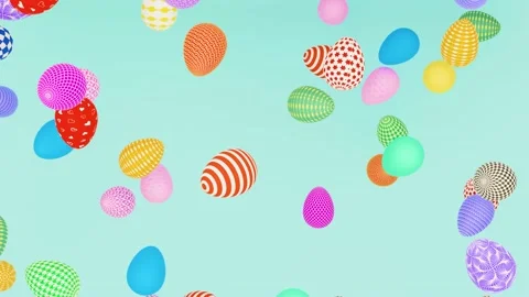 Falling Easter Eggs on green background. Stock Footage 171813420