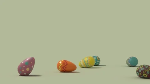 Falling easter eggs on a uniform background Video stock 126233149