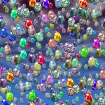 Falling easter marble eggs generated texture Illustrazione stock