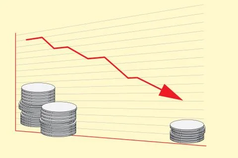 Falling Economy Graph Stock Illustration
