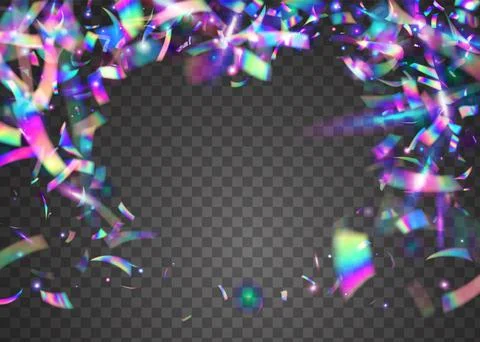 Falling Effect. Blue Retro Texture. Glamour Foil. Party Design. Stock Illustration