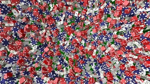 Falling elements of the casino. high density. cinematic background. seamless Video stock 84837571