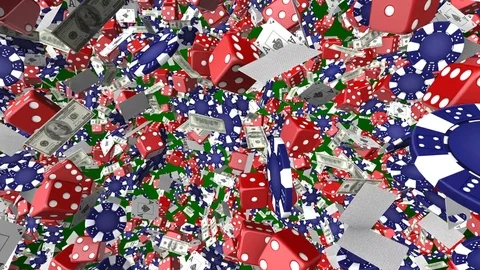 Falling elements of the casino. high density. close-up. cinematic background Stock Footage 84837717