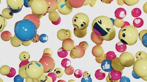Falling emoji transparent background 库存影片 336359408