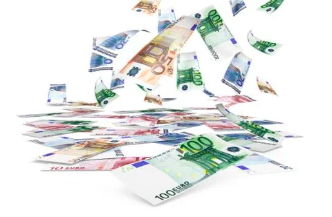 Falling euro banknotes Stock Illustration