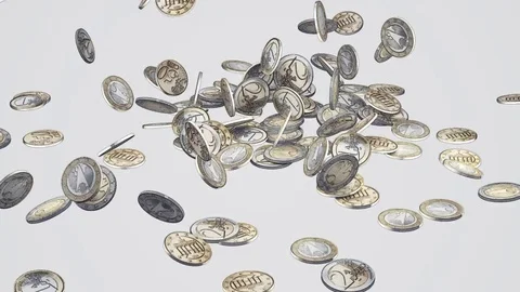 Falling euro coins 스톡 동영상 70410876