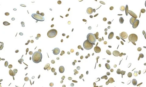 Falling euro coins Stock Illustration