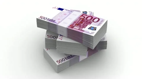 Falling Euro (HD + Alpha) Stock Footage 18151352