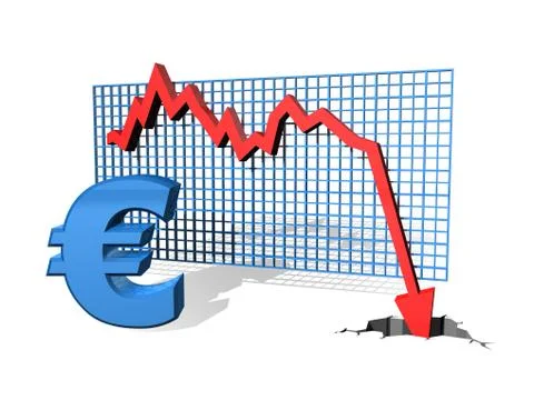 Falling euro Stock Illustration
