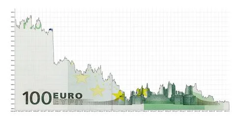 Falling euro image Stock Photos