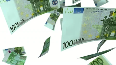 Falling Euro (Loop on White) Video stock 11517490