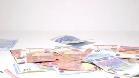 Falling Euro Money Stock Footage 70335770
