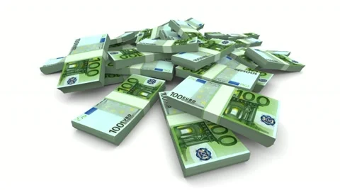 Falling Euro Packs - Realistic Video stock 10901357
