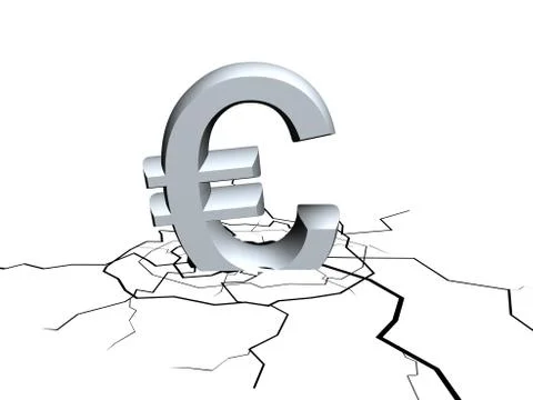 Falling euro sign Stock Illustration