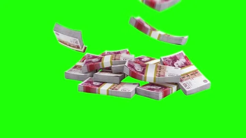 Falling Euro Stack animation Stock video Green Screen footage Video stock 275072895