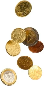 Falling euros Foto stock