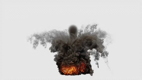 Falling explosion on the ground, transpa... | Stock Video | Pond5
